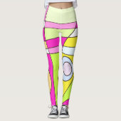 Leggings Abstracte Surfing Bubblegum (Voorkant)