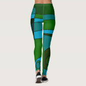 Leggings Abstracte Surfing Turquoise Green Shade (Achterkant)