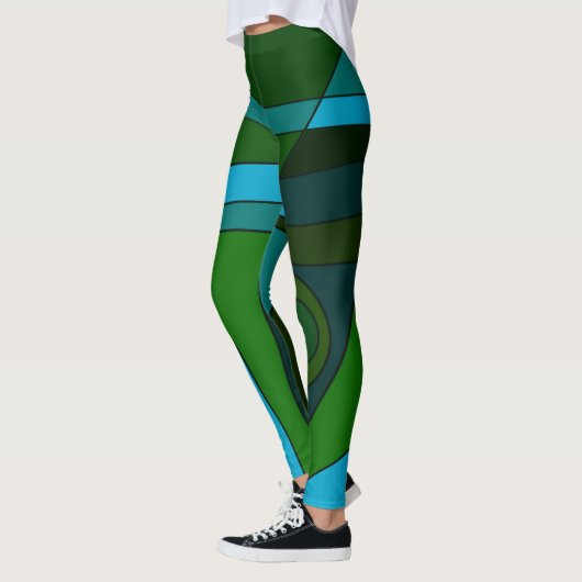 Leggings Abstracte Surfing Turquoise Green Shade (Links)