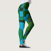 Leggings Abstracte Surfing Turquoise Green Shade (Rechts)