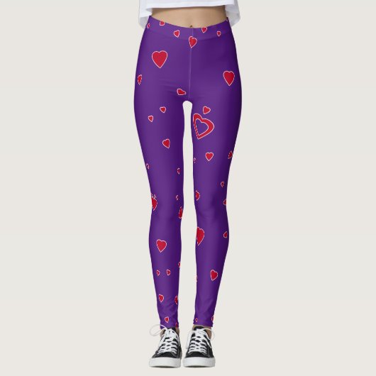 Leggings Achtergrondkleur rood hart aanpassen (Voorkant)