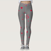 Leggings Achtergrondkleur rood hart aanpassen (Voorkant)