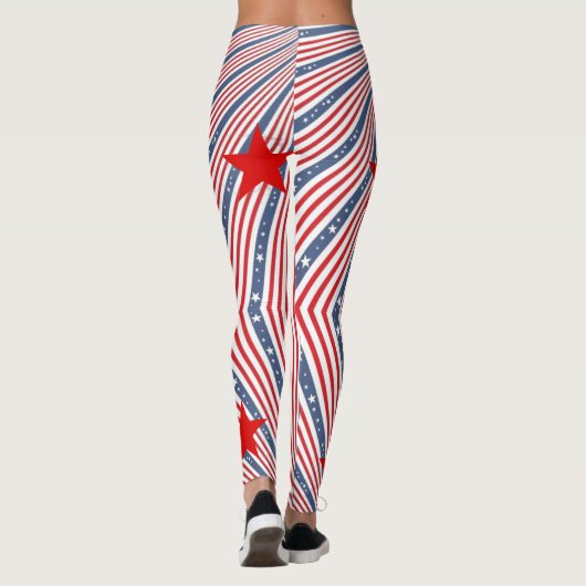 Leggings Amerikaanse vlag Red White Blue op aangep (Achterkant)