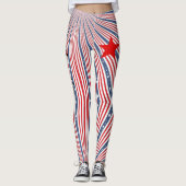Leggings Amerikaanse vlag Red White Blue op aangep (Voorkant)