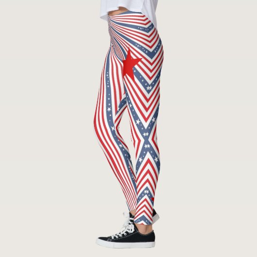 Leggings Amerikaanse vlag Red White Blue op aangep (Links)