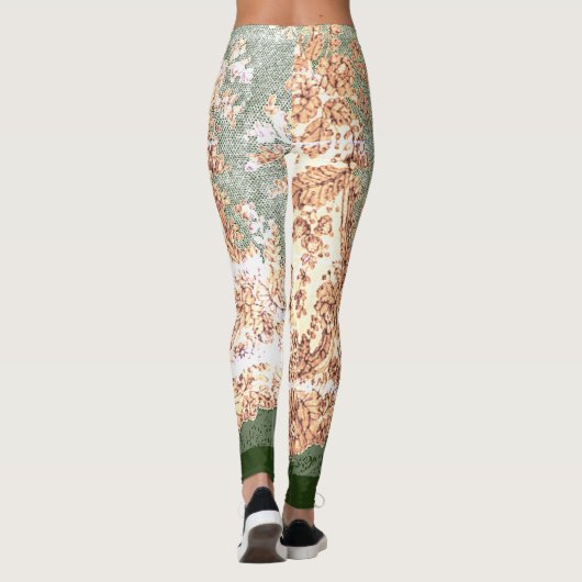 LEGGINGS ANTIEK KANT LEGGINGS GROEN EN BRUIN (Achterkant)