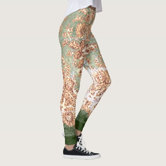 LEGGINGS ANTIEK KANT LEGGINGS GROEN EN BRUIN (Rechts)