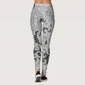 LEGGINGS ANTIEK KANT PATROON ZWART EN GRIJS (Achterkant)