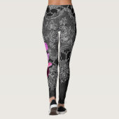 Leggings antiek kantpatroon met vlinders (Achterkant)