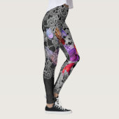 Leggings antiek kantpatroon met vlinders (Rechts)
