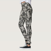 LEGGINGS ANTIEK KANTPATROON ZWART (Links)