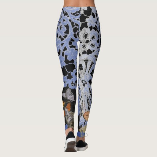 LEGGINGS ANTIEK LACE PATROON MET BUTTERFLIES (Achterkant)