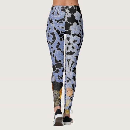 LEGGINGS ANTIEK LACE PATROON MET BUTTERFLIES (Achterkant)