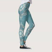 Leggings ~ Aqua en wit patroon ~ (Rechts)