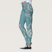 Leggings ~ Aqua en wit patroon ~ (Links)