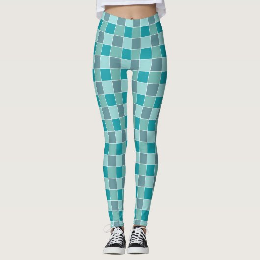 Leggings Aqua Tile Pattern (Voorkant)