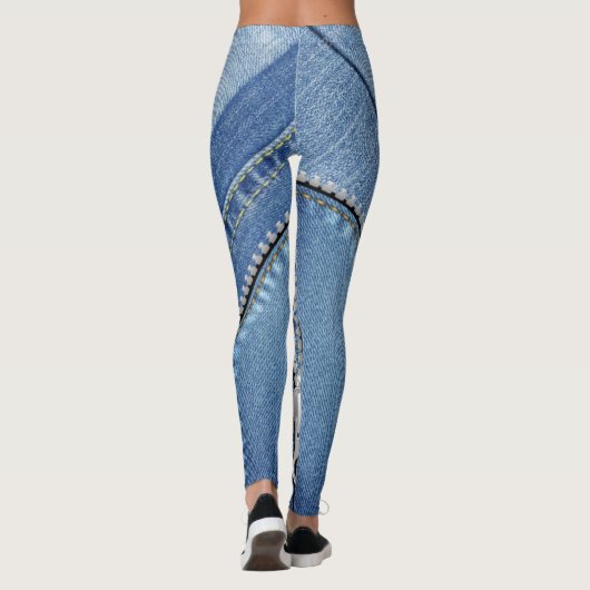 Leggings azul jean con texturas diferentes (Achterkant)