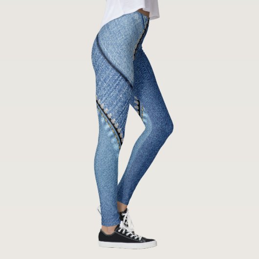 Leggings azul jean con texturas diferentes (Rechts)