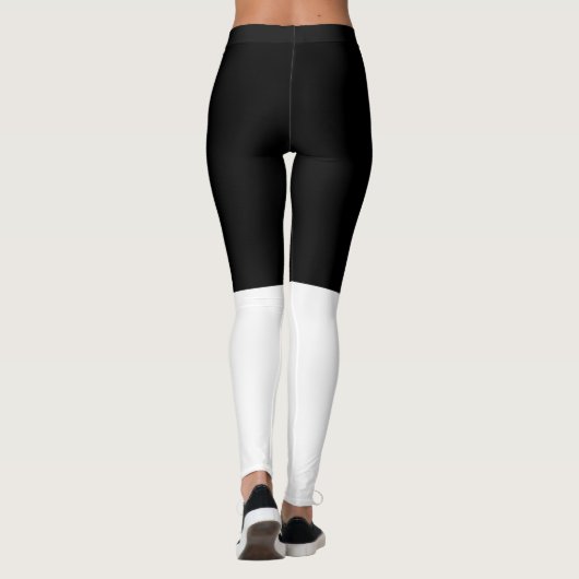 Leggings bicolor, negro y blanco (Achterkant)