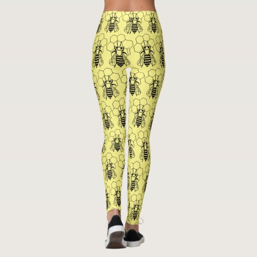 Leggings - Bijen op Honeycomb (Achterkant)