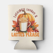 Leggings, bladeren en lattes alsjeblieft - Herfst  Blikjeskoeler (Achterkant)