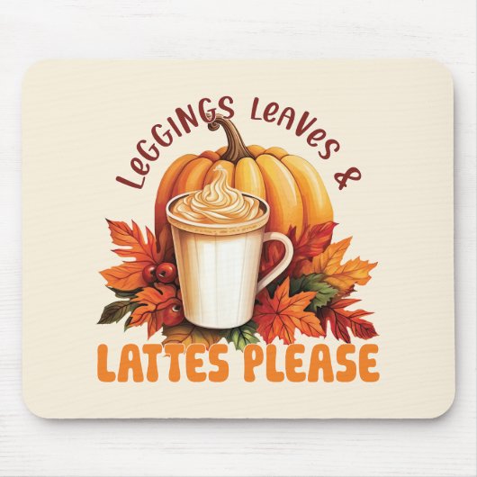 Leggings, bladeren en lattes alsjeblieft - Herfst Muismat (Voorkant)