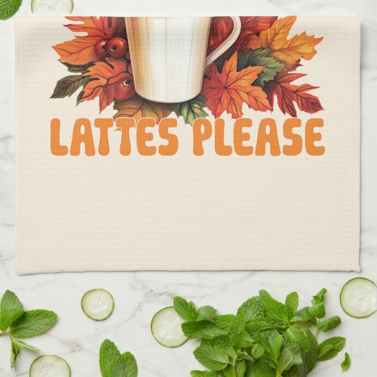 Leggings, bladeren en lattes alsjeblieft - Herfst  Theedoek (Gevouwen)