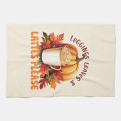 Leggings, bladeren en lattes alsjeblieft - Herfst  Theedoek (Horizontaal)