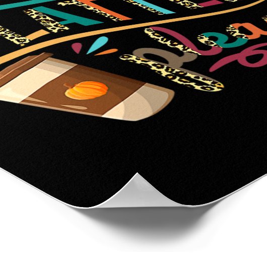 Leggings bladeren en lattes graag  pompoen poster (Hoek)