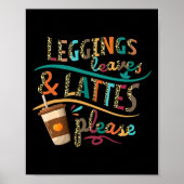 Leggings bladeren en lattes graag  pompoen poster (Voorkant)