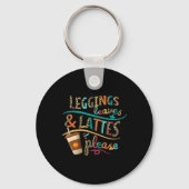 Leggings bladeren en lattes graag  pompoen sleutelhanger (Voorkant)