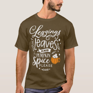 Leggings bladeren en pompoenen in de herfst van de t-shirt