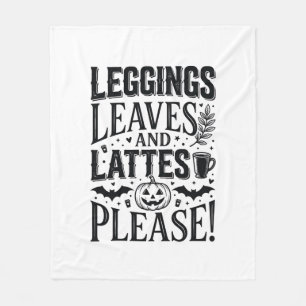 Leggings Bladeren Lattes Halloween Herfst Koffie O Fleece Deken