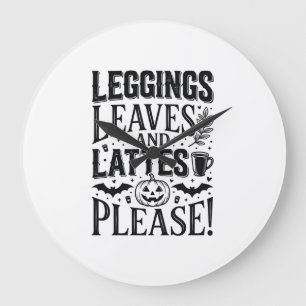 Leggings Bladeren Lattes Halloween Herfst Koffie O Grote Klok
