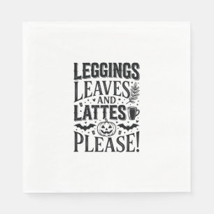 Leggings Bladeren Lattes Halloween Herfst Koffie O Servet