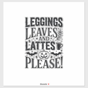 Leggings Bladeren Lattes Halloween Herfst Koffie O Sticker
