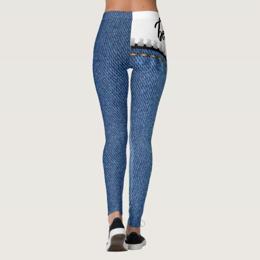 leggings blanco con azul jeans (Achterkant)