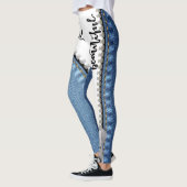 leggings blanco con azul jeans