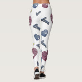Leggings blanco con corazones de azul jeans (Achterkant)