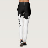 Leggings blanco con corte de negro para  yoga (Achterkant)