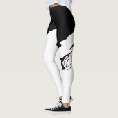 Leggings blanco con corte de negro para  yoga (Links)