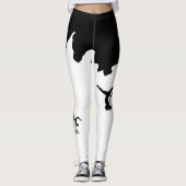 Leggings blanco con corte de negro para  yoga (Voorkant)