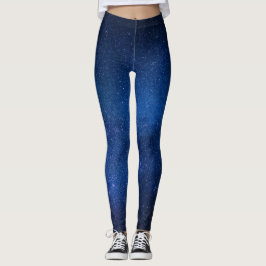 Leggings - blauer Nachthimmel, Sterne, Galaxie