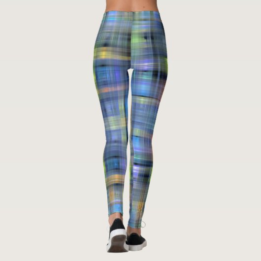 LEGGINGS - Blauw Abstract Design (Achterkant)