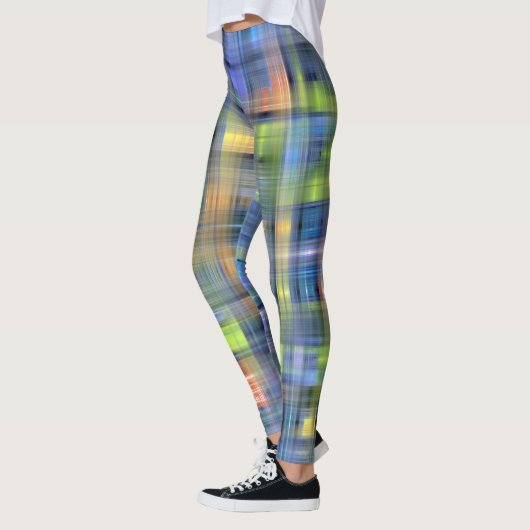 LEGGINGS - Blauw abstract ontwerp (Links)
