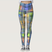 LEGGINGS - Blauw abstract ontwerp (Voorkant)