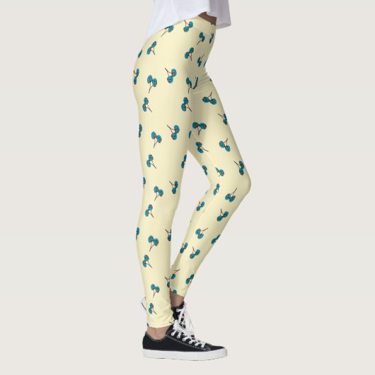 Leggings blauw Cherry Pattern (Rechts)