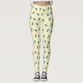 Leggings blauw Cherry Pattern (Voorkant)