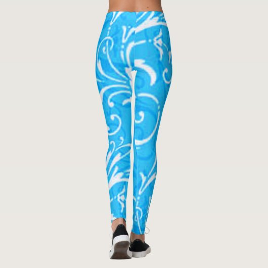 Leggings blauw draaipatroon (Achterkant)