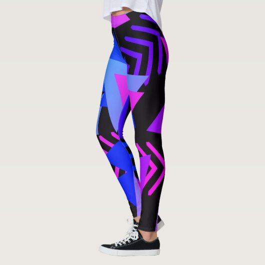 Leggings blauw driehoekspatroon (Links)